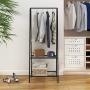 Homebi Garment Rack Metal Clothing Rack Coat Organizer Laundry Closet Storage Entrway Shelving Unit with Hanger and 2-Tier Durable Shelf for Shoes Clothes Storage in Black, 23.6”Wx13.19”Dx63”H Homebi Garment Rack Metal Clothing Rack Coat Organizer Laundry Closet Storage Entrway Shelving Unit with Hanger and 2-Tier Durable Shelf for Shoes Clothes Storage in Black, 23.6”Wx13.19”Dx63”H