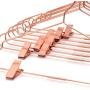 KOOBAY 50Pack 17" Metal Hook Wire Rose Gold Copper Hangers with Clips Clothes Stroage Coat Hangers
