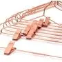 KOOBAY 50Pack 17&quot Metal Hook Wire Rose Gold Copper Hangers with Clips Clothes Stroage Coat Hangers