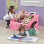 Step2 2-in-1 Toy Boxes & Art Lid | Plastic Toy & Art Storage Container, Pink