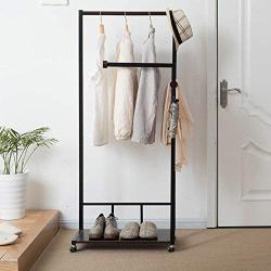 COAT RACK ZHIRONG Household Floorstanding Solid Wood Hangers Shelves Clothes Hanger (Color : Brown)