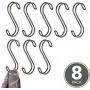 mDesign Metal Wire Over The Rod Hanging Closet Accessory S Hook for Handbags, Belts or Jackets - Snag Free - 8 Pack - Bronze