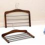 Lovt 4-Layers Wooden Pants Hangers, Non Slip Wood Hangers, Space Saving Clothes Hangers with 180° Rotating Hook, Heavy Duty Trousers Hanger, Closet Storage Organizer (Dark Brown)