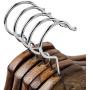 Solid Wooden Clothes Hangers, Retro Suit Hangers Chrome Hooks Multifunction Hangers for Pants Shirts Scarfs -Brown 20-Pack