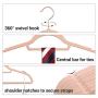 SONGMICS Velvet Hangers, 50 Pack, Non-Slip Clothes Hanger with Rose Gold Color Swivel Hook, 0.2 Inch Thick and Space Saving, Light Pink UCRF21PK50