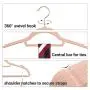 SONGMICS Velvet Hangers, 50 Pack, Non-Slip Clothes Hanger with Rose Gold Color Swivel Hook, 0.2 Inch Thick and Space Saving, Light Pink UCRF21PK50