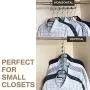 4pcs Clothes Hangers Space Saver Closet Organizer with Vertical and Horizontal Options - Premium ABS Material in Solid Silver Color