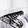 PNPGlobal 100 Velvet Suit Hanger w/Tie Bar Non Slip 4mm Ultra-Thin Home Clothes Closet Black