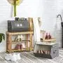 SONGMICS Set of 2 Stackable Storage Bins with Transparent Windows, Magnetic Lid and Side Handles, for Toys, Clothes, Gray and Beige URPLB02G SONGMICS Set of 2 Stackable Storage Bins with Transparent Windows, Magnetic Lid and Side Handles, for Toys, Clothes, Gray and Beige URPLB02G