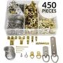 Picture Hanging Kit 450 Pieces | Hardware for Frames Heavy Duty | Great Assortment Includes: Screws, Nails, D Rings, Hooks, Wires, Sawtooth Hangers, Heavy Duty Hooks | Comes with Transparent Solid Box