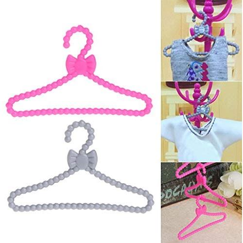 10 Pcs/Set Doll Clothes Hanger Holder Bar-bie House Dress Accessories Imagination