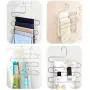 DOIOWN 6 Pack Pants Hangers S-Shape Stainless Steel Clothes Hangers Space Saving Hangers Closet Organizer for Pants Jeans Scarf(5 Layers,6Pcs) (6-Pieces)
