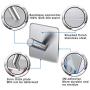 Gelme Nutri Adhesive Hooks Stainless Steel Stick On Hooks Waterproof Hangers Heavy Duty Wall Hooks for Kitchen, Bedroom, Bathroom, Home. Anti Skid Hooks Hanging Towel, Robe, Coat, Key, Bag.(2 Pack)
