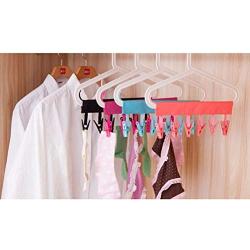 BESTonZON Cloth Hanger Rack Portable Folding Travel Laundry Drying Clothespins Clips (Black)