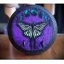 Mini Purple and Black Luna Moth Holo Lunar Moon Phases Hand Made 2 Hook Jewelry Key Hanger Organizer.
