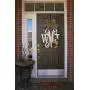 Custom Monogram Letter Wooden Door Hanger Wreath with flowers Custom Monogram Letter Wooden Door Hanger Wreath with flowers