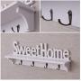 Sweet Home Key Hook Home Decoration Hanger Plastic Wood Wall Mounted Hanger Shelf/Coat Hat Clothes Rack 3pcs