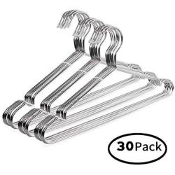 Wire Hangers 30 Pack Stainless Steel Strong Metal Clothes Hangers 16.5 inch-Clothing Stretcher