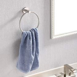 KES Bath Towel Holder Hand Towel Ring Hanging Towel Hanger Bathroom Accessories Contemporary Hotel Round Style Wall Mount SUS 304 Stainless Steel Brushed Finish, A2180DG-2