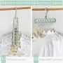 WAOU Magic Hanger Folding Hanger for 9 Pieces of Clothes Closet Space Saving Clothes-Rack Multi Hangers（2 Pack）