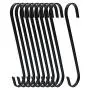 WHYHKJ 10pcs 8 Inch Black S Shape Hooks Heavy-Duty Hanging Flat Hooks Pot Pan Hanger Clothes Storage Rack Tool Kitchen Tools