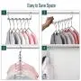 MeetU Space Saving Hangers Multifunctional Clothes Hangers Stainless Steel 6X2 Slots Magic Hanger Cascading Hanger Updated Hook Design Closet Organizer Hanger (Pack of 20)