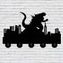 Godzilla Creative Novelty Wooden Hanger Unique Gift Clothes Hat Key Hook/Coat Rack/Wall Hook Home Decoration Wall Stickers Kitchen Bathroom Towel Hook,Black