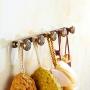 Rishx 5 Row Robe Hook Clothes Hook Wall-Mounted Towel Hanger Door Hook Bathroom Hardware Product Robe Hooks Antique Brass Finish