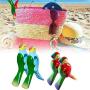 2PCS Beach Windproof Clips Beach Towel Clips Simulation Parrot Cartoon Clothes Hanger Plastic Clip Quilt Clamp Holder for Sun Loungers on Cruise for Sunbeds, Sun Loungers, Pool Chairs, Laundry