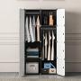 KOUSI Portable Closet Wardrobe Closet Room Closet with Doors Wardrobe with Storage Wardrobes for Bedrooms Portable Closet Wardrobe Bedroom Armoire, Black, 2 Hanger KOUSI Portable Closet Wardrobe Closet Room Closet with Doors Wardrobe with Storage Wardrobes for Bedrooms Portable Closet Wardrobe Bedroom Armoire, Black, 2 Hanger