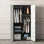 KOUSI Portable Closet Wardrobe Closet Room Closet with Doors Wardrobe with Storage Wardrobes for Bedrooms Portable Closet Wardrobe Bedroom Armoire, Black, 2 Hanger