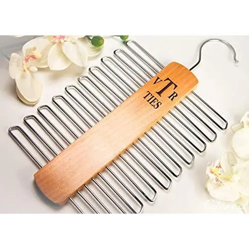 Monogram Personalized Engraved Tie Hanger Monogram Personalized Engraved Tie Hanger