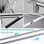 Reliancer Free Installed Clothes Drying Rack Stainless Steel Foldable Rack Hanger Space Saving Retractable 43.3-59 inch Clothes Rack Adjustable Clothes Hanger Rolling Rack with 4 Casters & 10 Hooks
