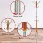 HLR-Coat Racks Free Standing Coat Rack Floor Stainless Steel Hangers Bedroom Interior Drying Clothes Rack Home Wood (Color : Silver)