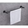 KTY Bathroom Double Towel Bar SUS 304 Stainless Steel Bath Wall Shelf Rack Hanging Towel Dual Hanger Contemporary Style, Black Finish