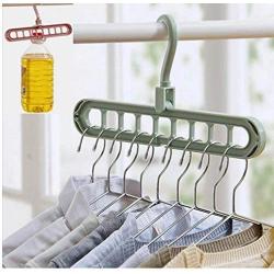 Magic Multi-Port Support Circle Clothes Hanger Clothes Drying Rack Plastic Hangers Storage Racks Clothes Hanger 10pcs Random Color