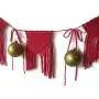 Macrame wall hanger. Red Christmas banner. Macrame wall hanger. Red Christmas banner.