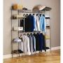 Seville Classics Expandable Double-Rod Clothes Rack Closet Organizer System, 58" to 83" W x 14" D x 72", Plated Steel