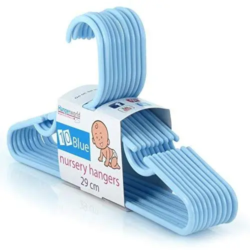HANGERWORLD 20 Blue 11.4inch Kids Baby Infant Toddler Plastic Pant Bar Garment Clothes Coat Hangers HANGERWORLD 20 Blue 11.4inch Kids Baby Infant Toddler Plastic Pant Bar Garment Clothes Coat Hangers