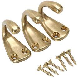 RZDEAL 3PCS Vintage Coat And Hat Hook Brass Classico Wall Hanging For Bath Stands Clothes Hangers Scarf Towel