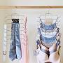 wangerx Tank Tops Hanger Stainless Steel Folding Space Saving Hanger Closet Organizer for Tank Tops, Cami, Bras, Bathing Suits, Belts, Ties (2 Pack Black)