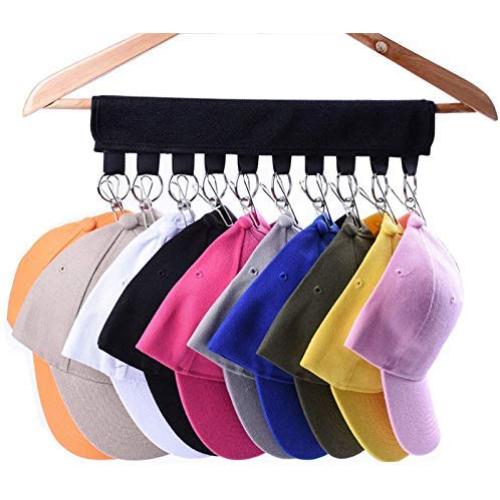 Cap Organizer Hanger, 10 Baseball Cap Holder, Hat Organizer for Closet - Change Your Cloth Hanger to Cap Organizer Hanger - Keep Your Hats Cleaner Than a Hat Rack