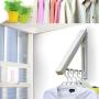 Kerocy Stainless Steel Wall Mounted Indoor Adjustable Clothes Hanger Magic Foldable Drying Racks