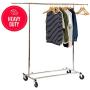 Basics Hardware Elegant Commercial Grade Clothing Garment Rack, Extendable Hanging Rack, Chrome Rolling Rack