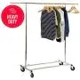 Basics Hardware Elegant Commercial Grade Clothing Garment Rack, Extendable Hanging Rack, Chrome Rolling Rack Basics Hardware Elegant Commercial Grade Clothing Garment Rack, Extendable Hanging Rack, Chrome Rolling Rack