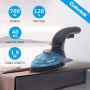 Cohotek Mini Steam Iron for Clothes, 120V/700W Portable Travel Iron for Crafts, Flat and Hang & Dry and Steamer Ironing, Fast Heating, Non-Stick Soleplate, Extra-Long Power Cord, 40ML Water Tank(Blue)