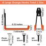 Heavy Duty Garage Storage Utility Double Hooks,Extended Wall Mount Tool Holder Organizer for Ladders,Bike,Chair (4 Pack Orange 7.5" Large U Hook) Heavy Duty Garage Storage Utility Double Hooks,Extended Wall Mount Tool Holder Organizer for Ladders,Bike,Chair (4 Pack Orange 7.5" Large U Hook)
