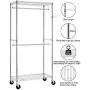 Finnhomy Heavy Duty Rolling Garment Rack Clothes Rack with Double Hanger Rods and Shelves, Portable Closet Organizer with Wheels, 1″ Diameter Thicken Steel Tube Hold Up to 300Lbs, Chrome Finnhomy Heavy Duty Rolling Garment Rack Clothes Rack with Double Hanger Rods and Shelves, Portable Closet Organizer with Wheels, 1″ Diameter Thicken Steel Tube Hold Up to 300Lbs, Chrome