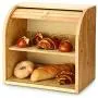 Bread Box, G.a HOMEFAVOR 2 Layer Bamboo Bread Boxes for Kitchen Food Storage, Large Capacity Bread Keeper Roll Top with Removable Layer, 15" x 9.8" x 14.2", 15 mm Thickness (Self-assembly) Bread Box, G.a HOMEFAVOR 2 Layer Bamboo Bread Boxes for Kitchen Food Storage, Large Capacity Bread Keeper Roll Top with Removable Layer, 15" x 9.8" x 14.2", 15 mm Thickness (Self-assembly)