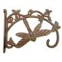 Large Cast Iron Dragonfly Plant Hanger Hook, Rustic Brown Bracket Style Hanging Plant Hook Large Cast Iron Dragonfly Plant Hanger Hook, Rustic Brown Bracket Style Hanging Plant Hook